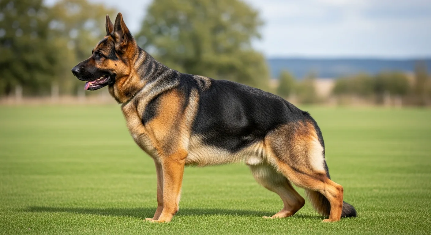 German Shepherd dog in healthy condition showing full body profile