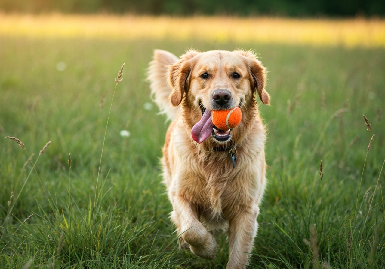 Golden Retriever during training